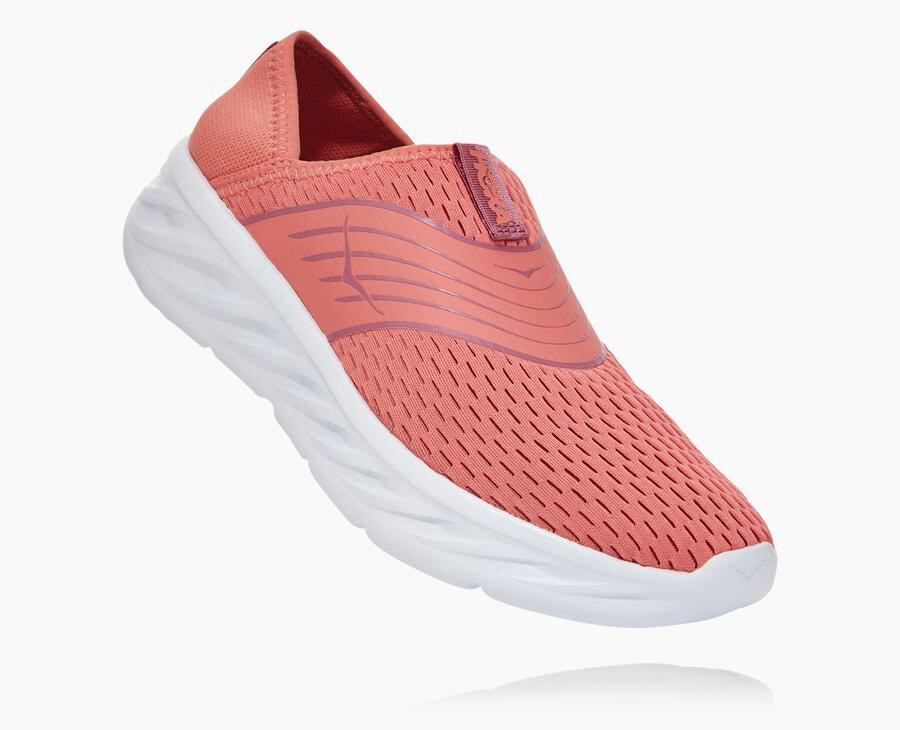 Sandalias Hoka One One Mujer - Ora Recovery - Naranjas/Blancas - DGK943652